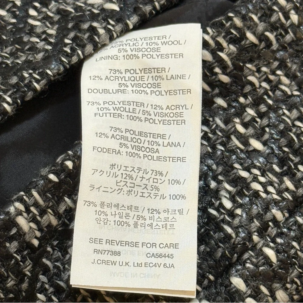 J Crew No 2 Pencil Skirt in Holographic Tweed NWT Size 6
